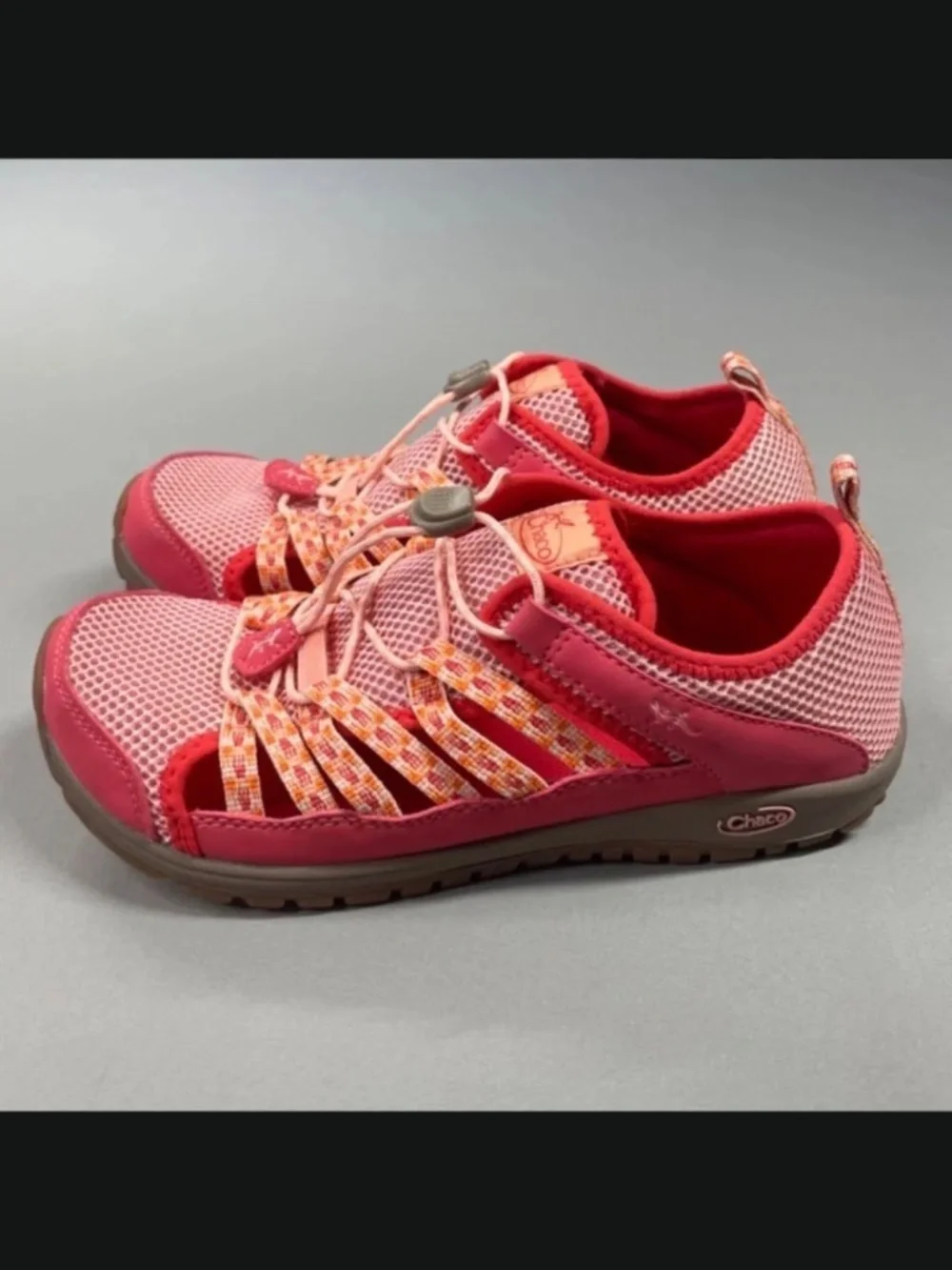 NEW Chaco Shoes Girls 6 red pink orange water hiking outdoor casual junior
